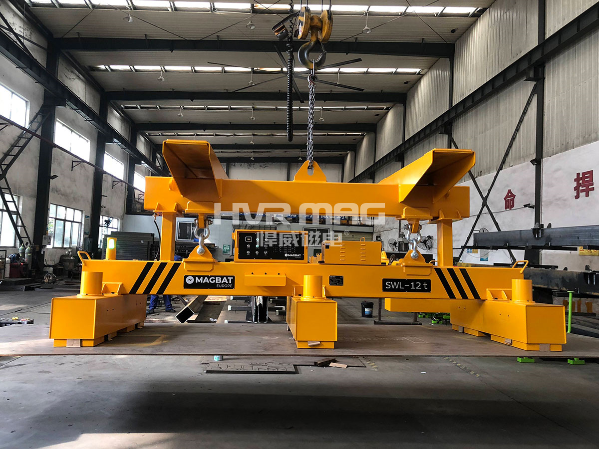 中國制造挑大梁！悍威磁電又一套鋼板吊具發(fā)貨至比利時