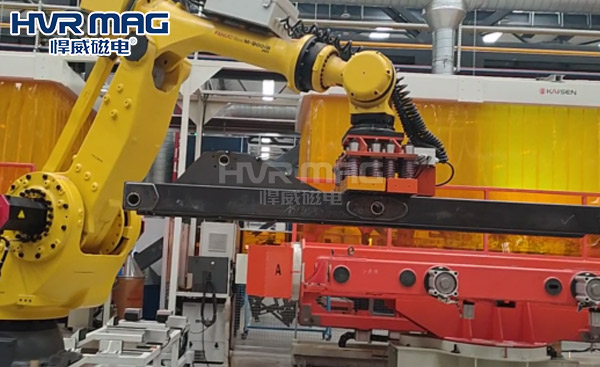 論自動(dòng)化生產(chǎn)車間，機(jī)器人電永磁吸盤的魅力